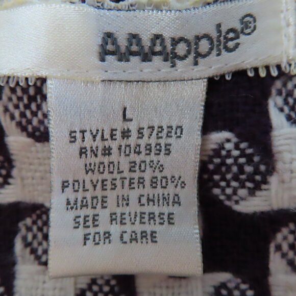 AAApple Blazer Lined Wool Blend Unique 3/4 Bell Sleeve peter Pan Collar Large - Picture 6 of 11